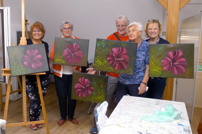 20.08.2022 Ölmalkurs Hibiskusblüte, Dr. Astrid Markus-Erb